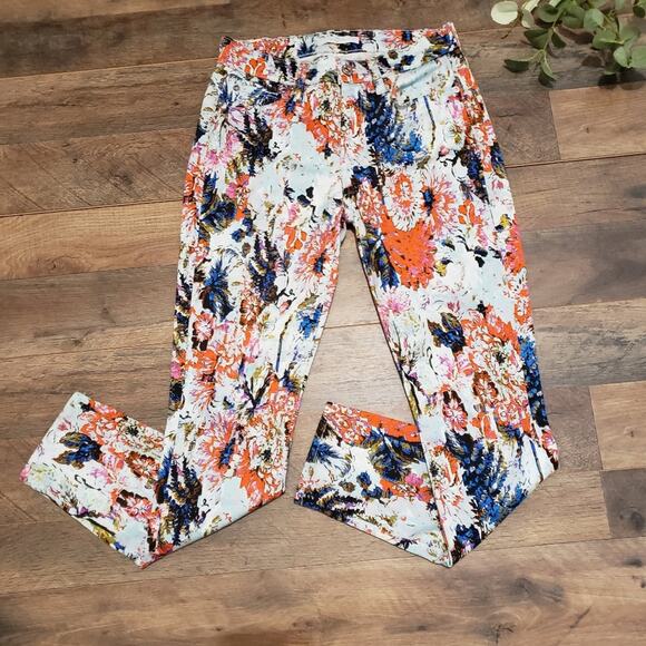 7FAM 7 For All Mankind Floral Haze Skinny Jeans Bloomcore Wallpaper Casual 25 - Picture 2 of 12
